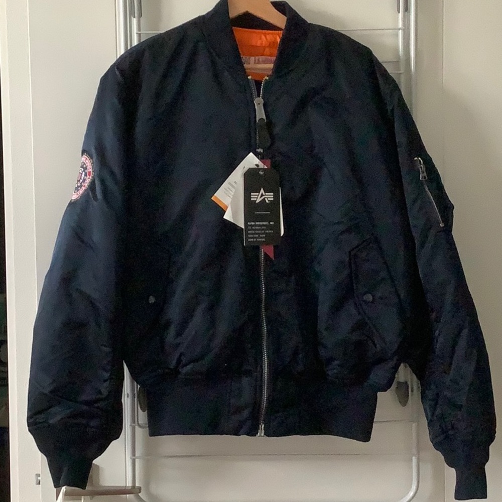 NWT Men’s Alpha Industries Navy Blue Flight Jacket (Criminal Minds) - Size L